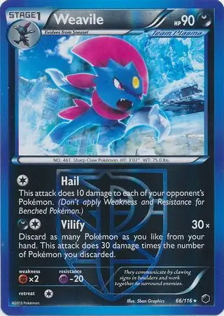 Plasma Freeze Weavile #66/116 reverse holo